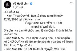 Hoài Linh thông báo linh cữu Chí Tài đã đến Mỹ an toàn