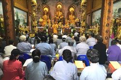 Chùa Phật Tích Viêng Chăn tổ chức lễ cầu quốc thái dân an