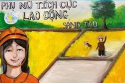 Một Sa-di-ni đoạt giải hội thi vẽ cổ động về phụ nữ