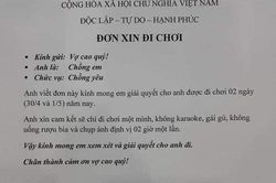 Chồng viết đơn xin đi chơi 30/4, phản ứng của vợ khiến dân mạng cười 'té ghế'