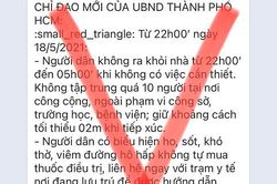 TP Hồ Chí Minh bác thông tin giới nghiêm từ 22 giờ ngày 18/5