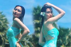 Hòa Minzy mặc đồ bơi cắt xẻ khoe sắc vóc chuẩn 'gái một con trông mòn con mắt'