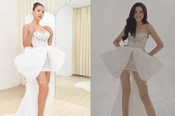 'Đụng váy' lông vũ với Kim Duyên, Đỗ Thị Hà vẫn ghi điểm tuyệt đối với chân dài thẳng tắp