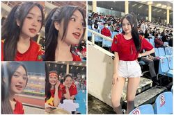 Ngồi cạnh Trâm Anh trên sân Mỹ Đình, gái xinh bị soi 'info'