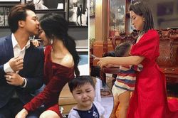 Chồng vắng nhà, Hòa Minzy khủng hoảng vì con trai hay khóc lóc, ăn vạ