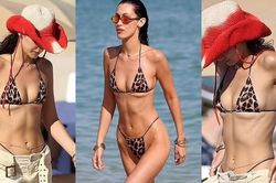 Bella Hadid thả dáng sexy với bikini bé xíu sau màn hóa phù dâu dịu dàng