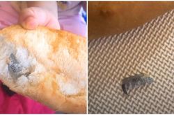 Đang ăn bánh mì thì thấy 'toping' là miếng dao lam bên trong: Cảnh tượng khiến tất cả rùng mình