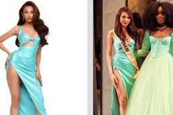 Thùy Tiên đụng màu váy với đương kim Miss Grand, hô vang Việt Nam trong buổi lễ nhận sash