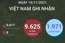 9.625 ca mắc COVID-19 trong ngày 19/11, 1.971 ca khỏi bệnh