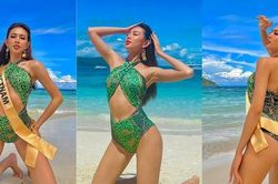 Thùy Tiên mặc áo tắm khoe body nóng 'bỏng mắt' trong ngày thứ 3 ở Miss Grand