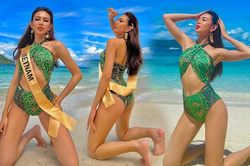Thùy Tiên thiêu rụi cái nắng Phuket với trang phục biển, khoe vóc dáng săn chắc không tí mỡ thừa