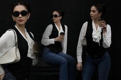 Ngọc Trinh mặc kín mít mà vẫn khoe được đường cong chuẩn lẫn đôi chân siêu mượt
