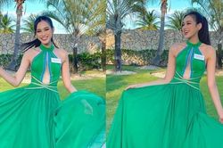 Mặc váy cổ yếm xẻ vòng 1 quyến rũ, Đỗ Thị Hà tự tin tại phần thi tài năng ở Miss World
