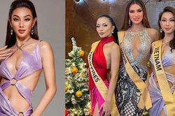 Thùy Tiên diện váy cắt xẻ 'lấn át' khi đọ sắc cùng dàn thí sinh Miss Grand