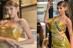 Thùy Tiên vẫn hút hồn với thần thái kiêu sa ở dạ tiệc ở Miss Grand