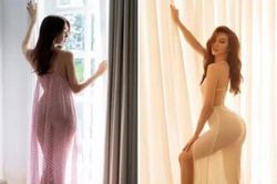 Khánh My bắt chước Ngọc Trinh mốt khoe vòng 3 bằng váy xuyên thấu?