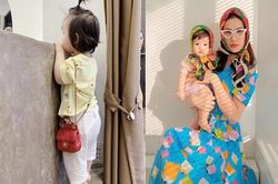 Con gái Đông Nhi đeo túi cả trăm triệu 'đi hóng hớt' nhìn cưng xỉu