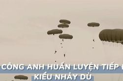 Xem phi công Anh huấn luyện tiếp đất kiểu nhảy dù