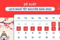 Trình Thủ tướng phương án lịch nghỉ Tết Nguyên đán 2022