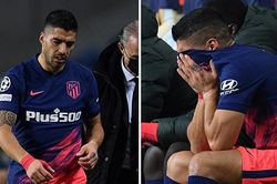 Porto 1-3 Atletico: Luis Suarez khóc nức nở khi phải rời sân sớm