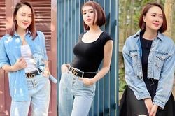 Hồng Diễm nhiều lần diện đồ 'xì tin'