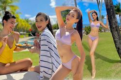 Đỗ Thị Hà khoe chân dài 1m11 trứ danh, mong fan thông cảm khi mặc bikini vì lý do siêu dễ thương