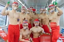 Sẽ xử lý vụ cởi trần quảng cáo trên tàu Cát Linh - Hà Đông