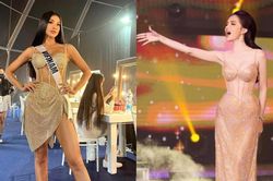 Hóa ra Kim Duyên 'vung kéo' cắt váy Hương Giang để đi thi Miss Universe