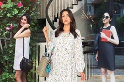Phong cách thời trang trong 3 lần mang thai kín bưng của Tăng Thanh Hà