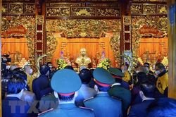An vị tượng thờ Tướng Giáp tại di tích Sở Chỉ huy Điện Biên Phủ
