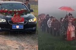 Đoàn xe rước dâu bị lạc đường, tình huống cô dâu chú rể được 'khiêng kiệu' băng ruộng hé lộ phong tục cứng nhắc ở nông thôn