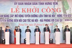 Thủ tướng dự khởi công 2 dự án giao thông trọng điểm tỉnh Hưng Yên