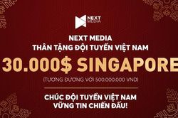 Next Media tặng đội tuyển Việt Nam 500 triệu ngày Giáng sinh