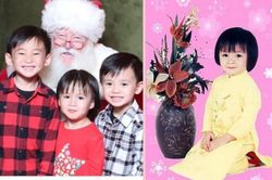 'Con cò bé bé' Xuân Mai đăng ảnh gia đình, con gái út chiếm spotlight vì giống mẹ thuở bé như tạc