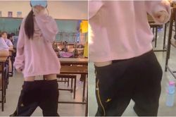 Kéo quần xuống tận gối rồi hồn nhiên nhún nhảy trong lớp học, nữ sinh bị 'ném đá' dữ dội
