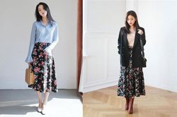 Bật mí một vài công thức diện chân váy hoa mùa đông cho chị em vẻ ngoài đạt điểm 10 lãng mạn