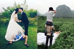 Hình ảnh ít được tiết lộ phía sau các buổi chụp ảnh cưới khiến ai nấy tròn mắt