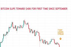 Giá Bitcoin hôm nay 9/1: Rơi về ngưỡng quan trọng 40.000 USD