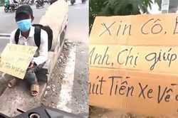 Thanh niên ngồi đường xin tiền về quê bị mạnh thường quân 'vạch trần'