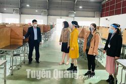 Kiểm tra công tác phòng, chống dịch Covid-19 tại Công ty giày CHUNG JYE