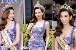 Hoa hậu Thùy Tiên diện váy dạ hội nóng bỏng, đẹp hút hồn khi về thăm lại trường Đại học