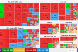 Áp lực bán ở các nhóm ngành, VN-Index giảm sâu hơn 43 điểm