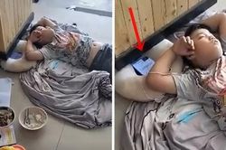 Em học sinh lăn ra ngủ say sưa dù đang thi online, bố còn giúp thanh minh với cô giáo