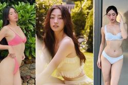 Hoa hậu Lương Thùy Linh chuộng áo tắm đơn sắc khoe vóc dáng nóng 'bỏng mắt'