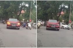 Xe sang Mercedes đỗ giữa đường Hà Nội khiến cả đoạn đường đi lại khó khăn, biết lý do càng phẫn nộ hơn