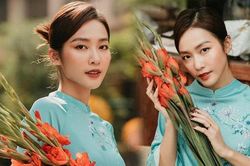 Khả Ngân dịu dàng bên tà áo dài, Thanh Sơn gửi lời chúc với xưng hô đặc biệt