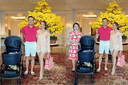Vợ chồng Chi Bảo đưa con trai 1 tháng tuổi đi du xuân, nhóc tỳ chiếm spotlight của bố mẹ
