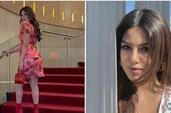 Hoa hậu Hoàn vũ Harnaaz Sandhu lại khoe dáng catwalk, không giấu được vòng eo lớn hơn hẳn