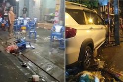 'Ô tô điên' tông vào quán nhậu, nhiều người bị thương