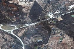 Xe quân sự Nga nối đuôi nhau hàng chục km ở ngoại ô Kiev